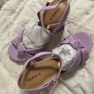 torrid Lavender Knot Front Ankle Strap Heels